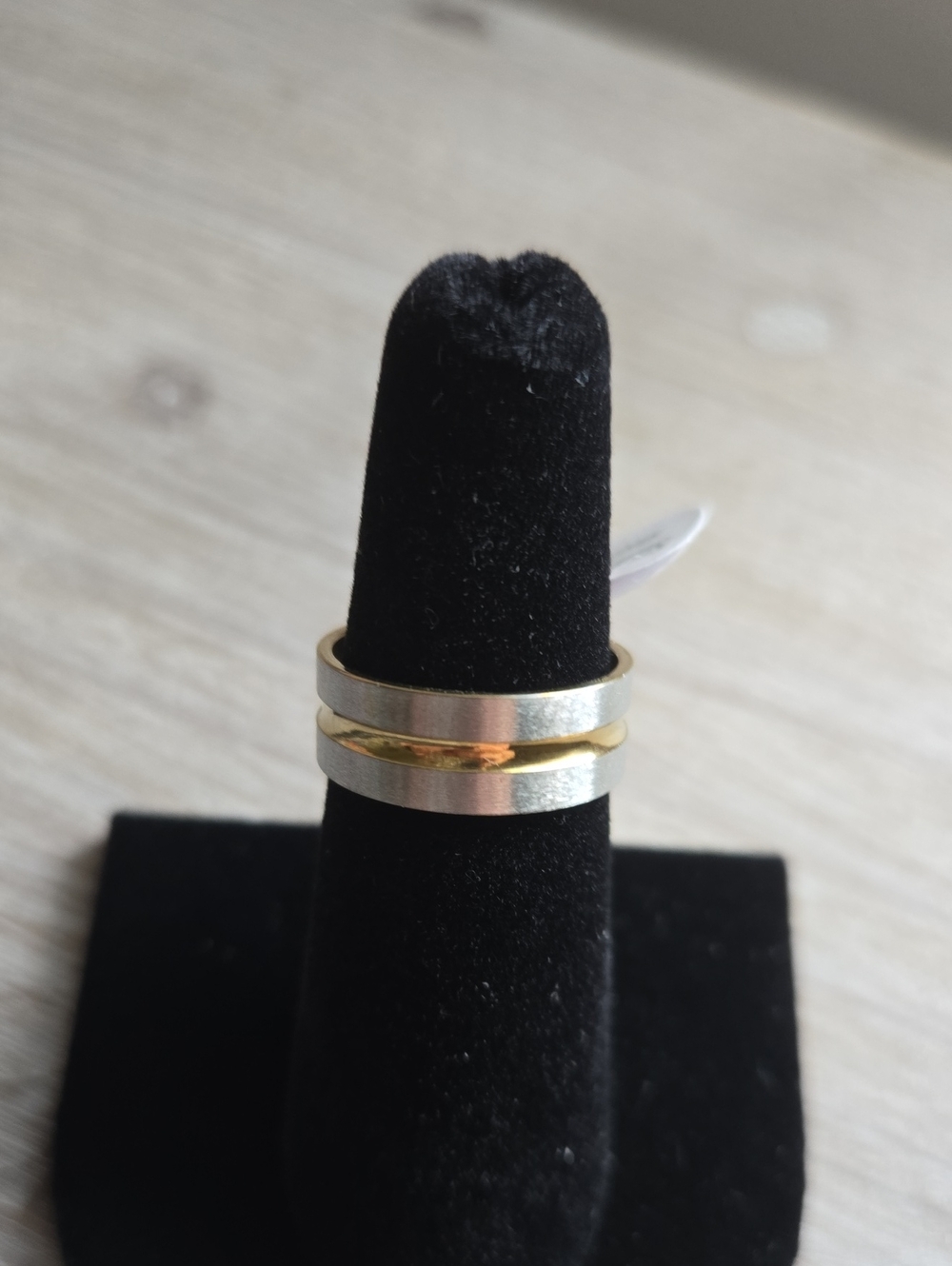Source Unknown Silver and Gold Two-Tone Band Ring - Women Jewelry